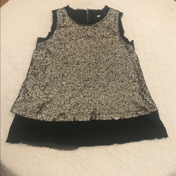 Gold sequin Xhilaration tank top - Picture 1 of 3